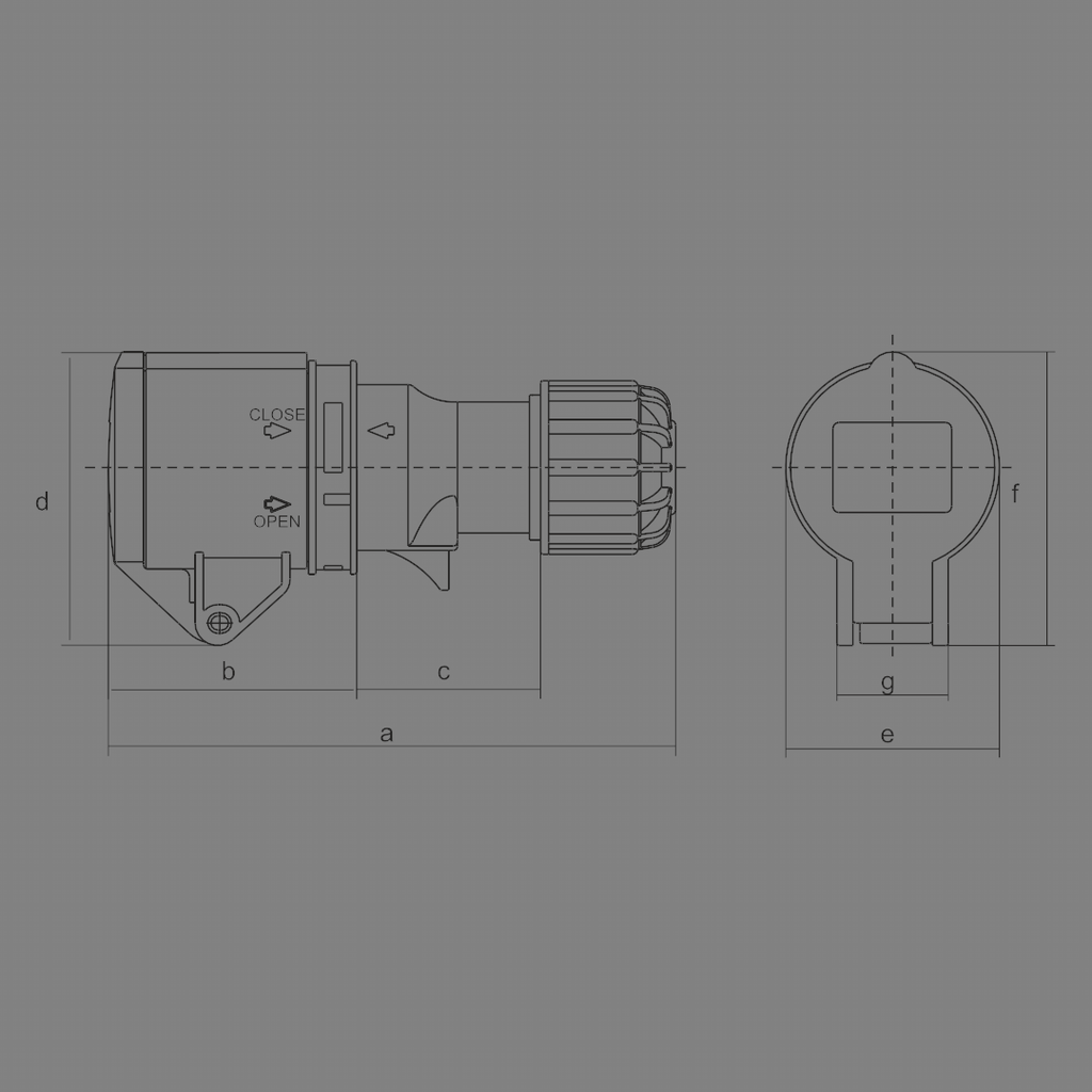 Goldberg CEE Form 2P+E 16A 230V 6h IP44 Socket