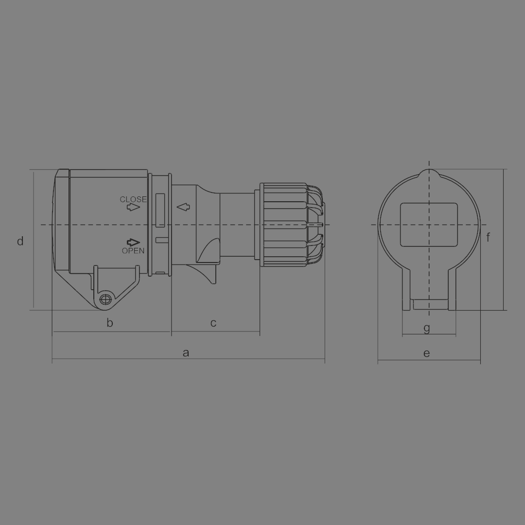 Goldberg CEE Form 2P+E 16A 230V 6h IP44 Socket