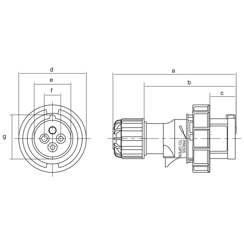 Goldberg CEE Form 3P+N+E 63A 400V 6h IP67 Plug