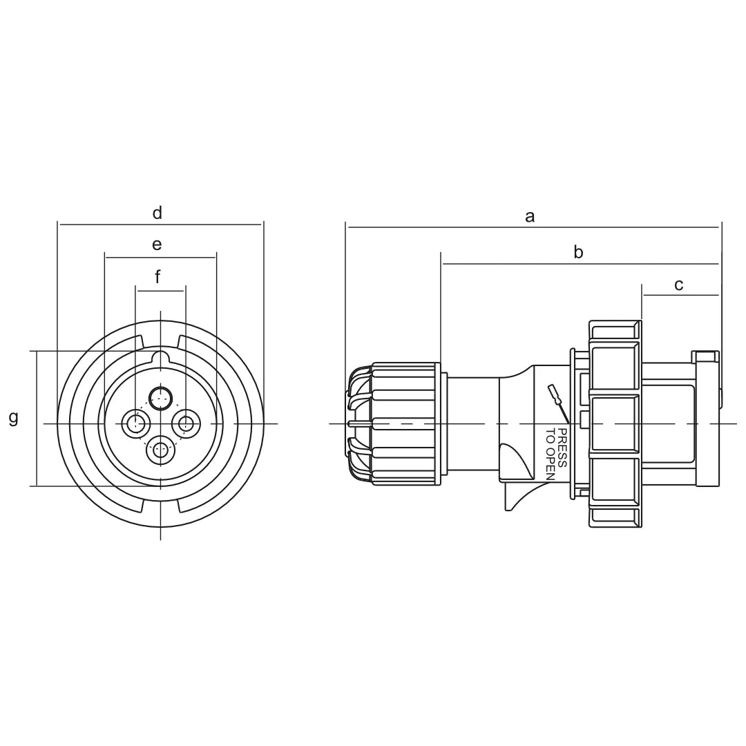 Goldberg CEE Form 3P+N+E 63A 400V 6h IP67 Plug